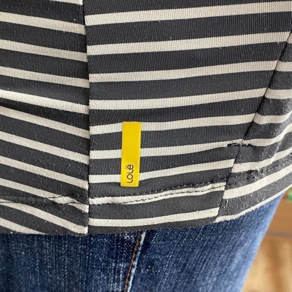 Lole full zip active jacket size XS grey and white stripe - Picture 6 of 14